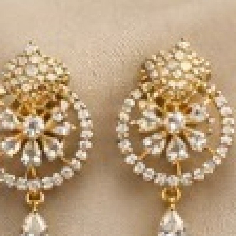 Crystal Drop Earrings detail