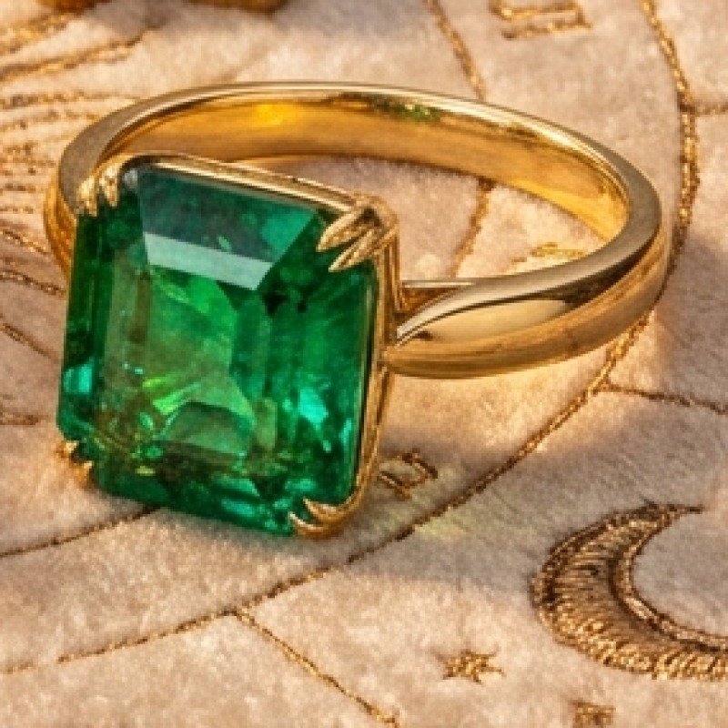 Emerald-Coloured Stone Ring
