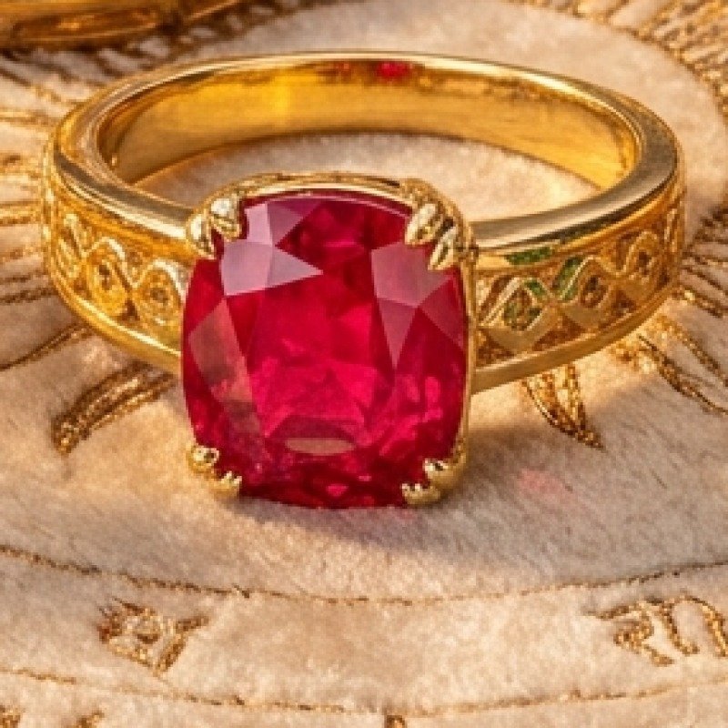 Ruby-Coloured Stone Pendant
